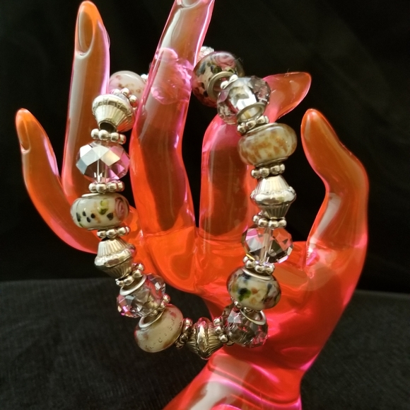 Multi Stone Stretch Bracelet - Picture 1 of 8